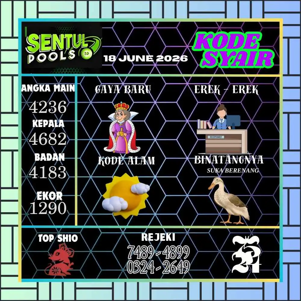 Kode Syair Sentul Pools Juni 2026
