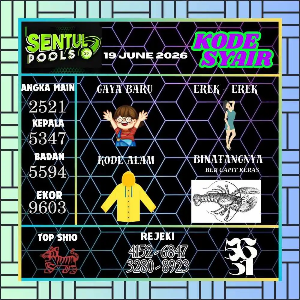 Kode Syair Sentul Pools Juni 2026