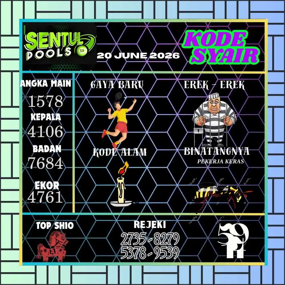 Kode Syair Sentul Pools Juni 2026