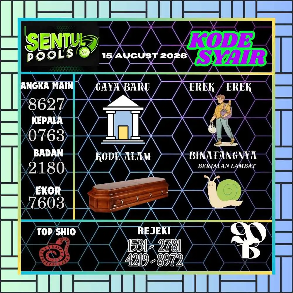 Kode Syair Sentul Pools Agustus 2026