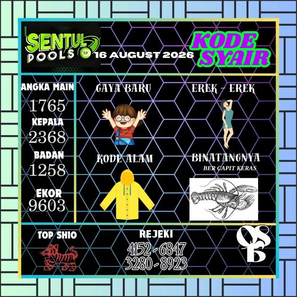 Kode Syair Sentul Pools Agustus 2026
