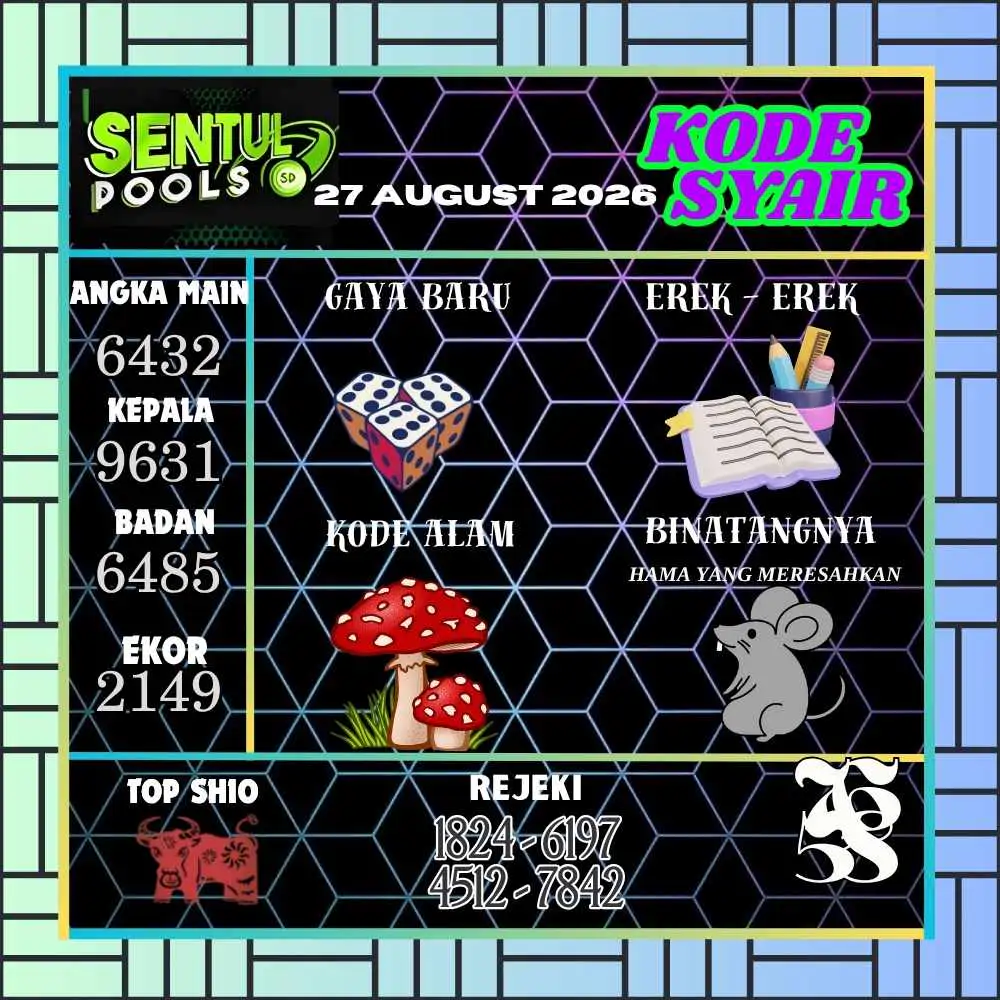 Kode Syair Sentul Pools Agustus 2026
