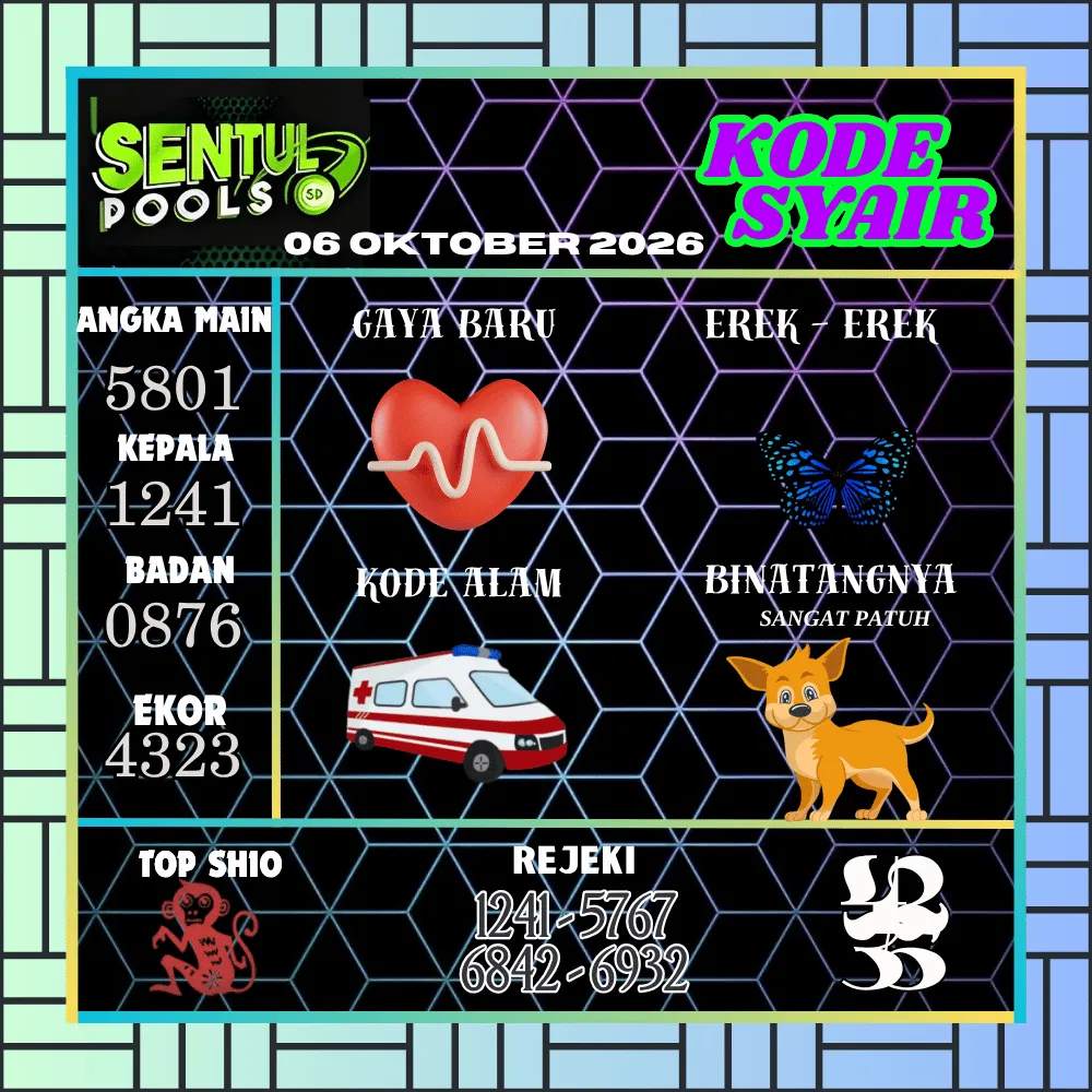 Kode Syair Sentul Pools Oktober 2026
